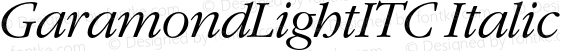 GaramondLightITC Italic