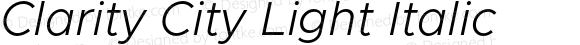 Clarity City Light Italic