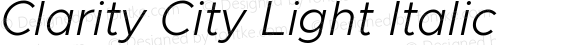 Clarity City Light Italic