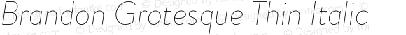 Brandon Grotesque Thin Italic