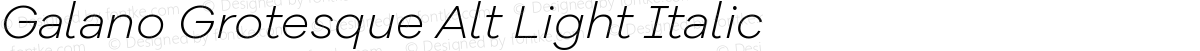 Galano Grotesque Alt Light Italic