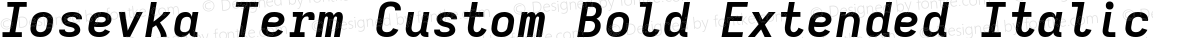 Iosevka Term Custom Bold Extended Italic