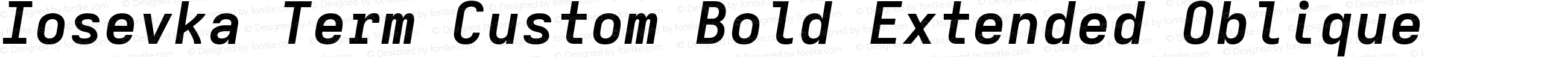 Iosevka Term Custom Bold Extended Oblique