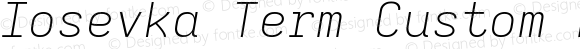 Iosevka Term Custom Extralight Extended Italic