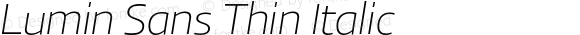 Lumin Sans Thin Italic