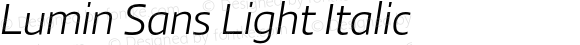 Lumin Sans Light Italic