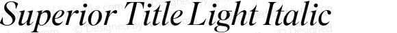 Superior Title Light Italic 1.000