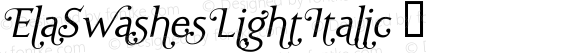 ElaSwashesLightItalic ☞ Macromedia Fontographer 4.1.5 30.03.2005;com.myfonts.wiescherdesign.ela-swashes.light-italic.wfkit2.2nAC