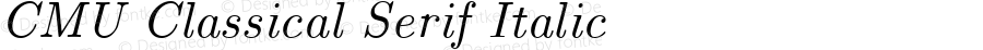 CMU Classical Serif Italic