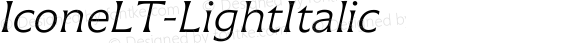 IconeLT-LightItalic ☞ Version 1.04;com.myfonts.easy.linotype.icone-lt.light-italic.wfkit2.version.3Hs6