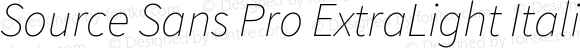 Source Sans Pro ExtraLight Italic