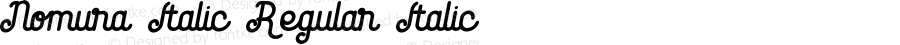 Nomura Italic Regular Italic Version 1.000