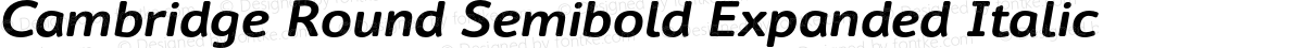 Cambridge Round Semibold Expanded Italic