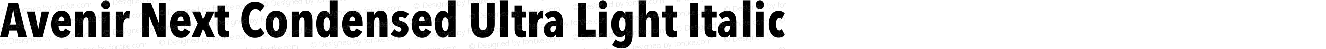 Avenir Next Condensed Ultra Light Italic