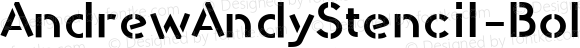AndrewAndyStencil-Bold ☞ Version 1.06 2011;com.myfonts.easy.ingrimayne.andrew-andy-stencil.bold.wfkit2.version.3B1x