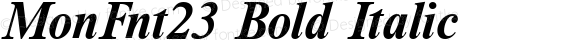 MonFnt23 Bold Italic