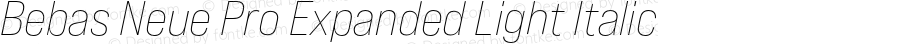 Bebas Neue Pro Expanded Light Italic