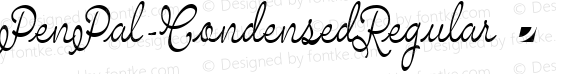 PenPal-CondensedRegular ☞ Version 1.000;com.myfonts.easy.jonahfonts.penpal.condensed.wfkit2.version.4EBw