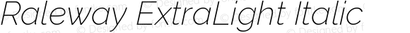 Raleway ExtraLight Italic