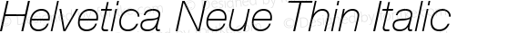 Helvetica Neue Thin Italic