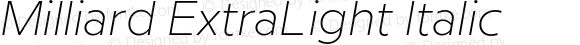 Milliard ExtraLight Italic