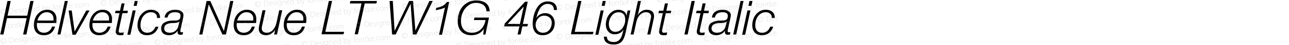 Helvetica Neue LT W1G 46 Light Italic