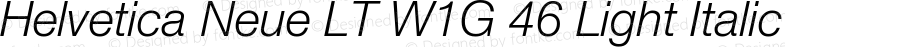 Helvetica Neue LT W1G 46 Light Italic