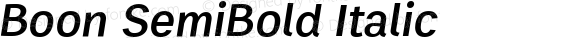 Boon SemiBold Italic