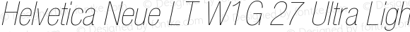 Helvetica Neue LT W1G 27 Ultra Light Condensed Oblique