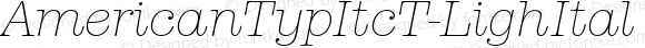 AmericanTypItcT-LighItal ☞ Version 001.005; ttfautohint (v1.5);com.myfonts.easy.urw.itc-american-typewriter.light-italic.wfkit2.version.39o