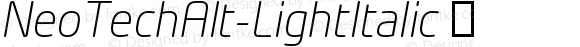 NeoTechAlt-LightItalic ☞ Version 1.00; ttfautohint (v1.5);com.myfonts.easy.mti.neo-tech.light-italic-61703.wfkit2.version.3MtW