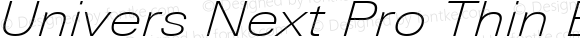 Univers Next Pro Thin Extended Italic