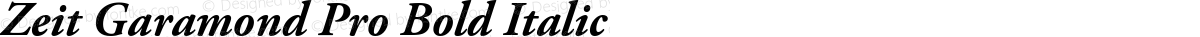 Zeit Garamond Pro Bold Italic
