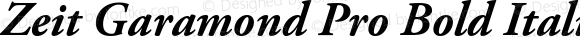 Zeit Garamond Pro Bold Italic