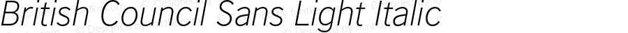 British Council Sans Light Italic