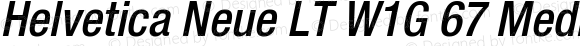 Helvetica Neue LT W1G 67 Medium Condensed Oblique