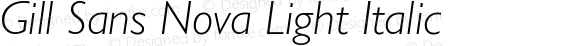 Gill Sans Nova Light Italic