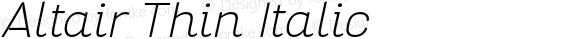 Altair Thin Italic Version 1.000