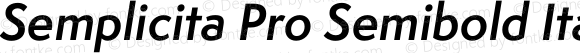 Semplicita Pro Semibold Italic