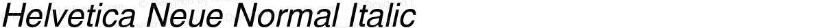 Helvetica Neue Normal Italic