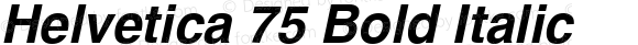Helvetica 75 Bold Italic