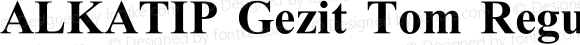 ALKATIP Gezit Tom Regular Version 5.00 August 12, 2015