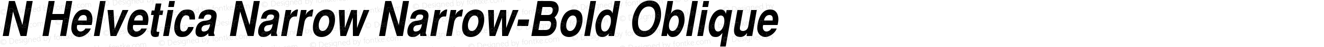 N Helvetica Narrow Narrow-Bold Oblique