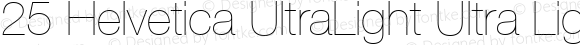 25 Helvetica UltraLight Ultra Light 001.000
