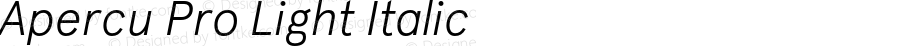 Apercu Pro Light Italic