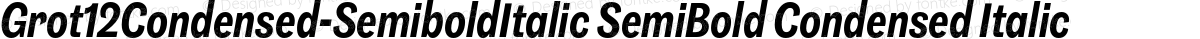 Grot12Condensed-SemiboldItalic SemiBold Condensed Italic