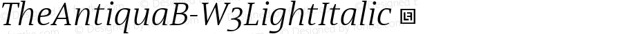 TheAntiquaB-W3LightItalic ☞ Version 1.076;com.myfonts.easy.lucasfonts.theantiqua.light-italic.wfkit2.version.5MXA