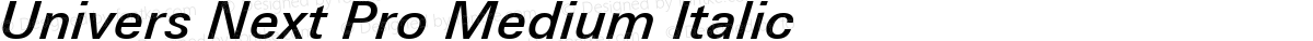 Univers Next Pro Medium Italic