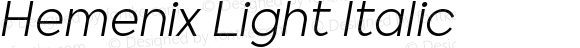 Hemenix Light Italic