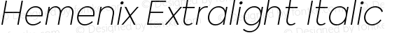 Hemenix Extralight Italic